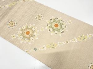 金糸　華紋織り出し　袋帯